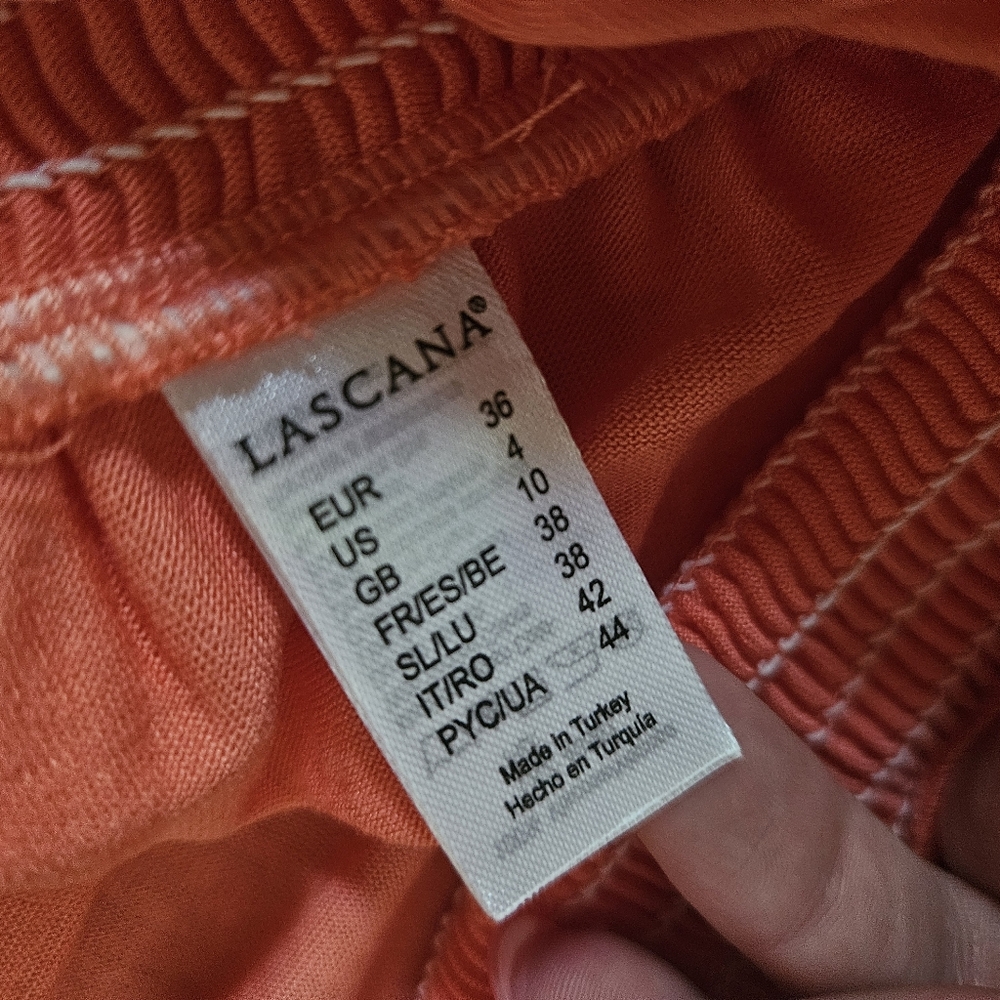 NWT Victoria’s Secret Lascana Coral Wide Leg Tie Shoulder V-Neck Jumpsuit Size 4 - Picture 2 of 5